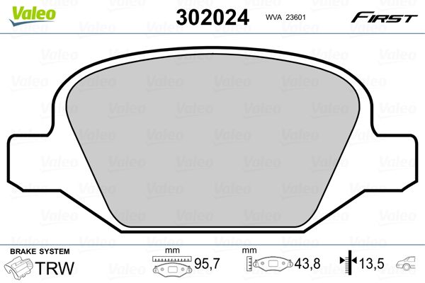 Set placute frana,frana disc 302024 VALEO