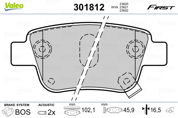 Set placute frana,frana disc 301812 VALEO