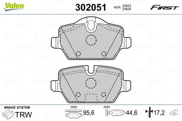 Set placute frana,frana disc 302051 VALEO