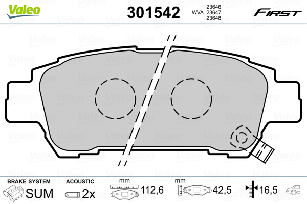 Set placute frana,frana disc 301542 VALEO