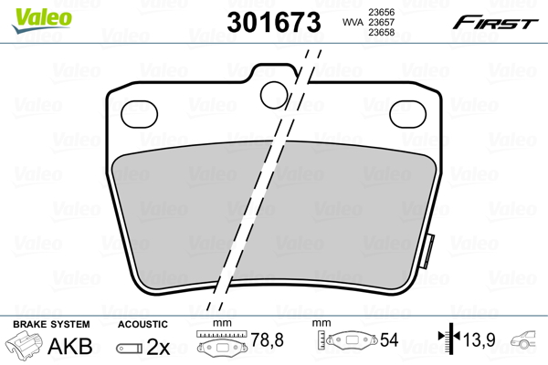 Set placute frana,frana disc 301673 VALEO