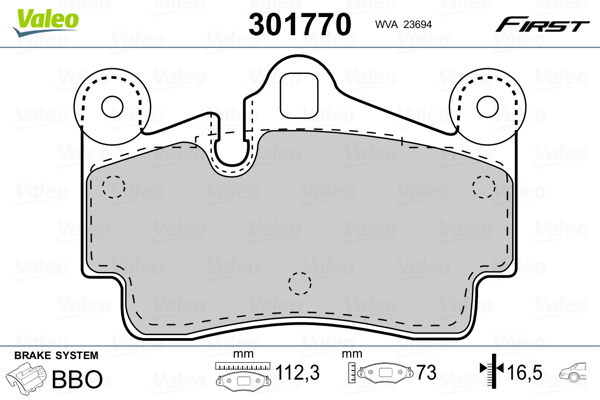 Set placute frana,frana disc 301770 VALEO