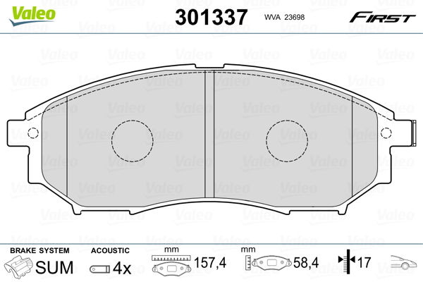 Set placute frana,frana disc 301337 VALEO