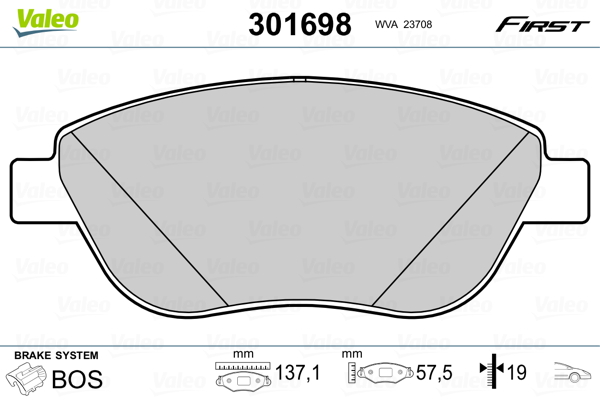 Set placute frana,frana disc 301698 VALEO