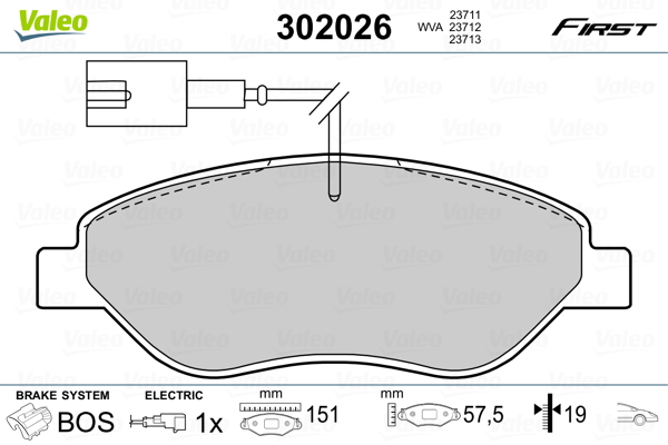 Set placute frana,frana disc 302026 VALEO