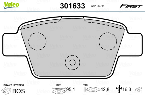 Set placute frana,frana disc 301633 VALEO