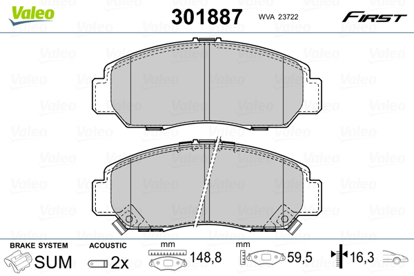 Set placute frana,frana disc 301887 VALEO