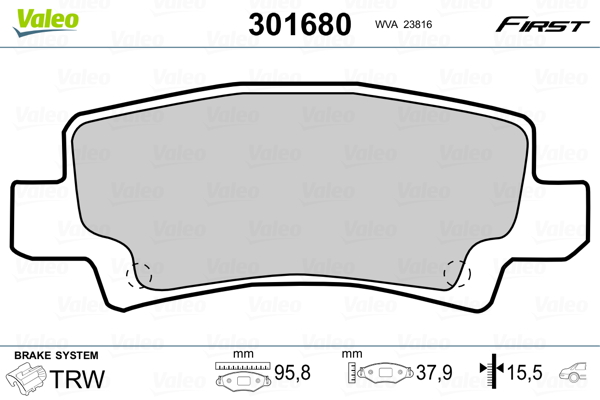 Set placute frana,frana disc 301680 VALEO