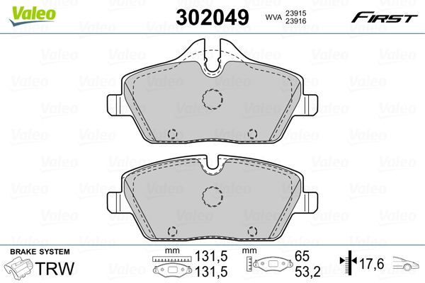 Set placute frana,frana disc 302049 VALEO