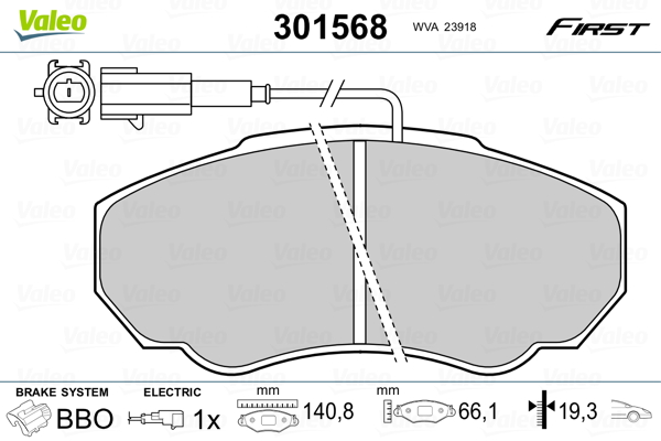 Set placute frana,frana disc 301568 VALEO