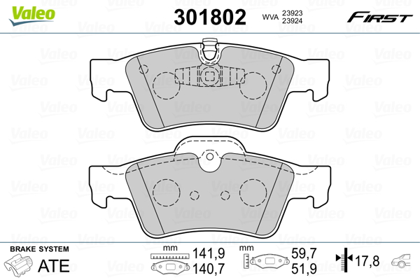 Set placute frana,frana disc 301802 VALEO