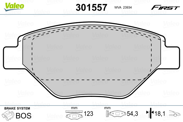 Set placute frana,frana disc 301557 VALEO