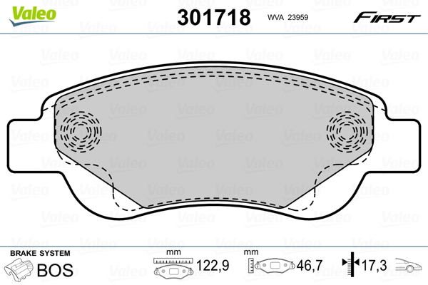 Set placute frana,frana disc 301718 VALEO