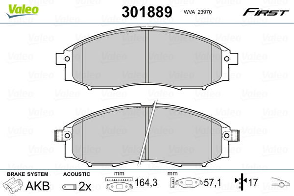 Set placute frana,frana disc 301889 VALEO