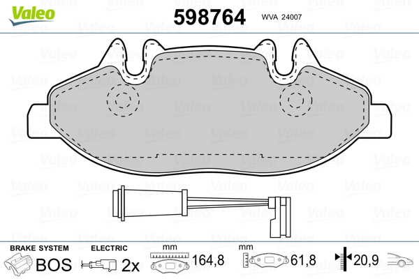 set placute frana,frana disc 598764 VALEO