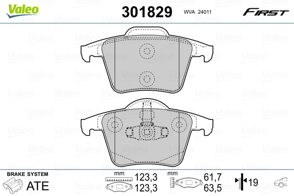 Set placute frana,frana disc 301829 VALEO