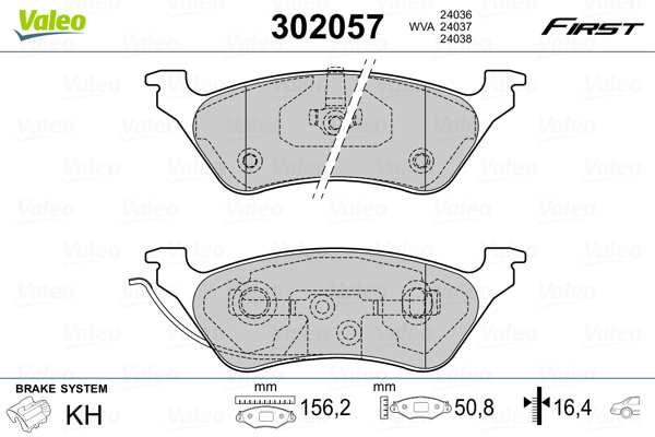 Set placute frana,frana disc 302057 VALEO