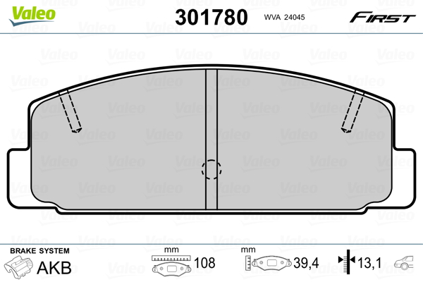 Set placute frana,frana disc 301780 VALEO