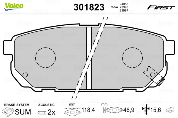 Set placute frana,frana disc 301823 VALEO