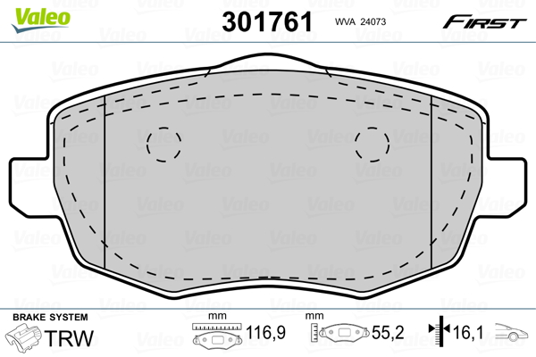 Set placute frana,frana disc 301761 VALEO