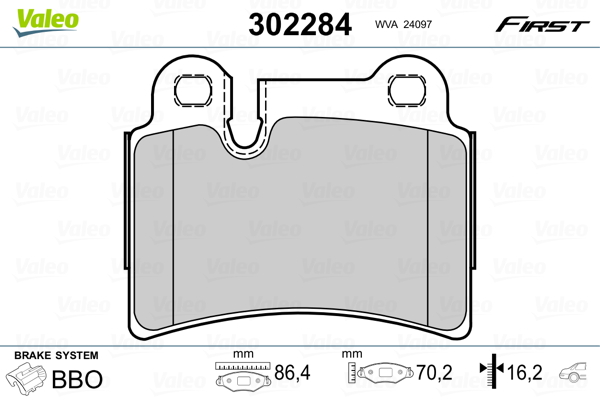 Set placute frana,frana disc 302284 VALEO