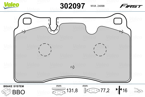 Set placute frana,frana disc 302097 VALEO