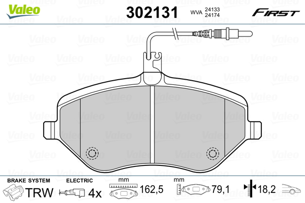 Set placute frana,frana disc 302131 VALEO