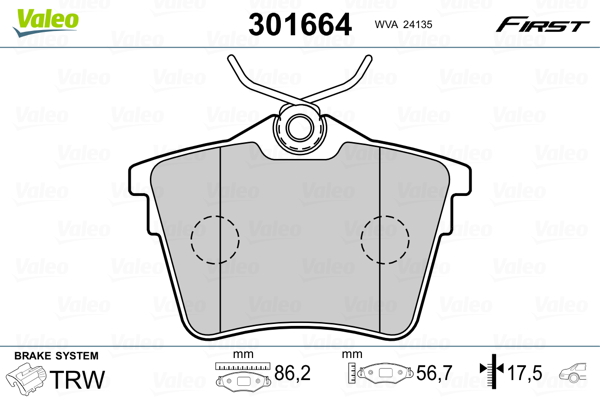 Set placute frana,frana disc 301664 VALEO