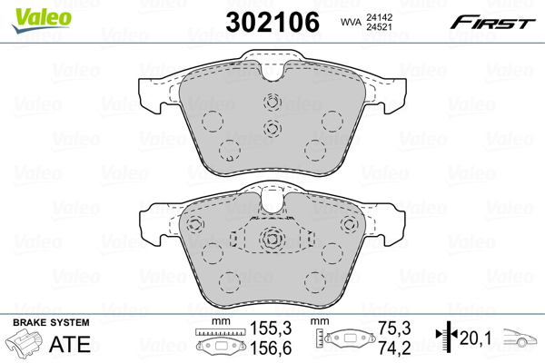 Set placute frana,frana disc 302106 VALEO