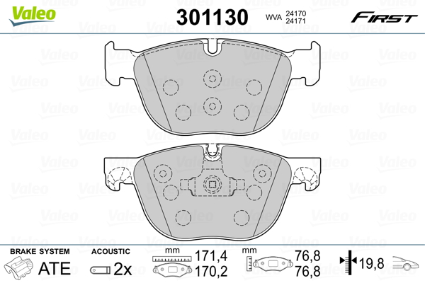 Set placute frana,frana disc 301130 VALEO