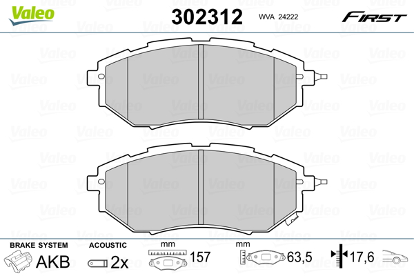 Set placute frana,frana disc 302312 VALEO