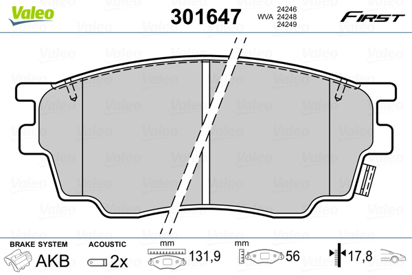 Set placute frana,frana disc 301647 VALEO