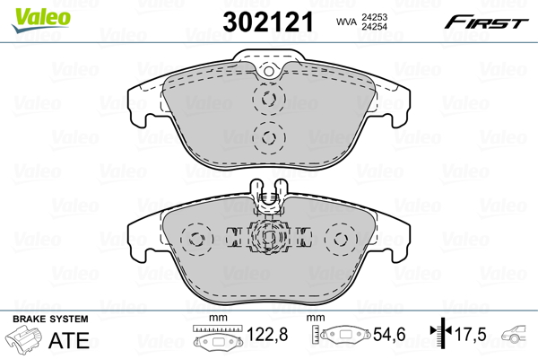 Set placute frana,frana disc 302121 VALEO