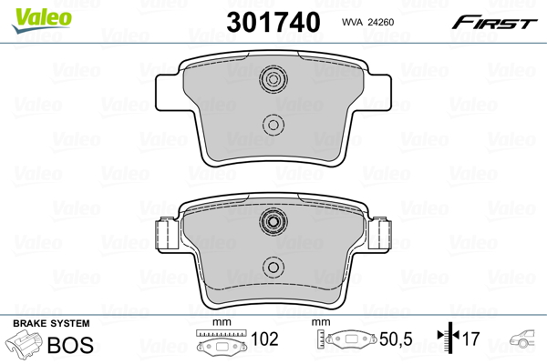 Set placute frana,frana disc 301740 VALEO