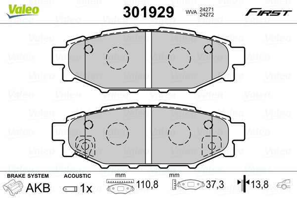 Set placute frana,frana disc 301929 VALEO