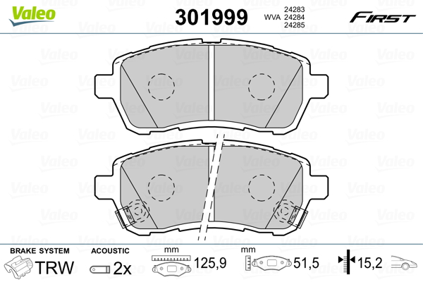 Set placute frana,frana disc 301999 VALEO