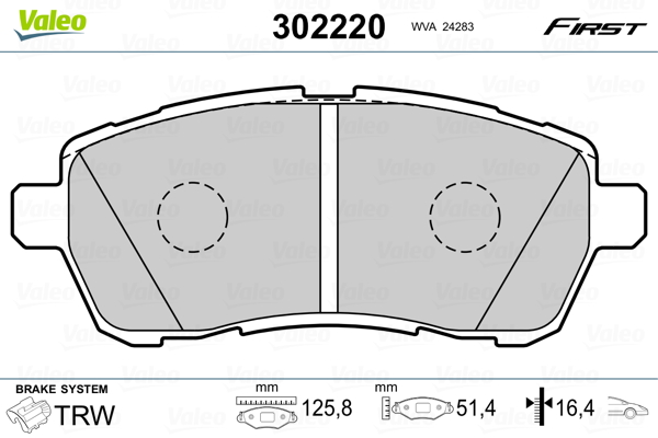 Set placute frana,frana disc 302220 VALEO