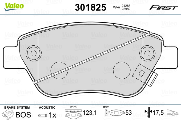 Set placute frana,frana disc 301825 VALEO