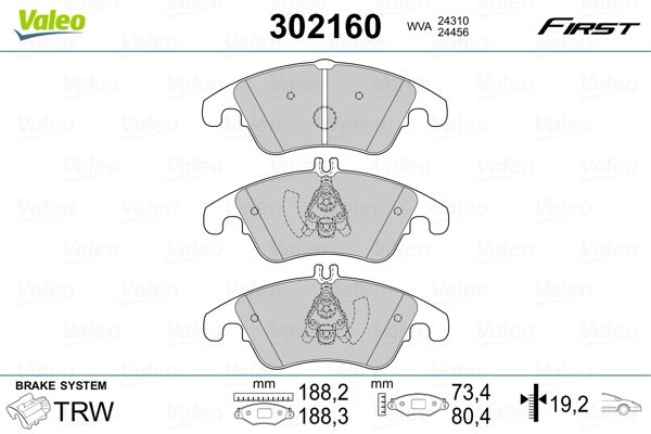 Set placute frana,frana disc 302160 VALEO