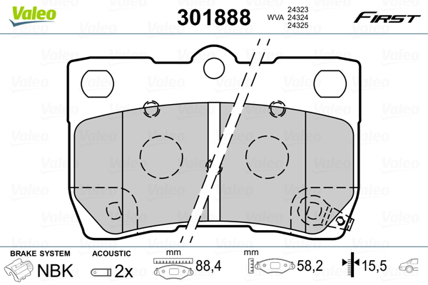 Set placute frana,frana disc 301888 VALEO