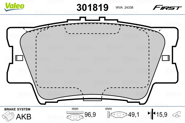 Set placute frana,frana disc 301819 VALEO