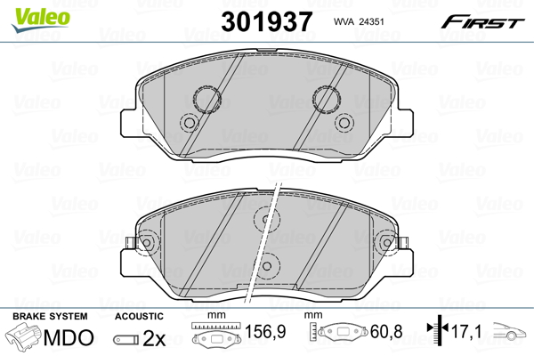 Set placute frana,frana disc 301937 VALEO