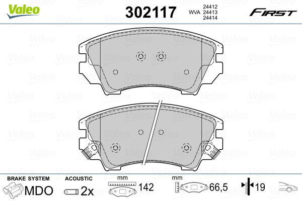 Set placute frana,frana disc 302117 VALEO