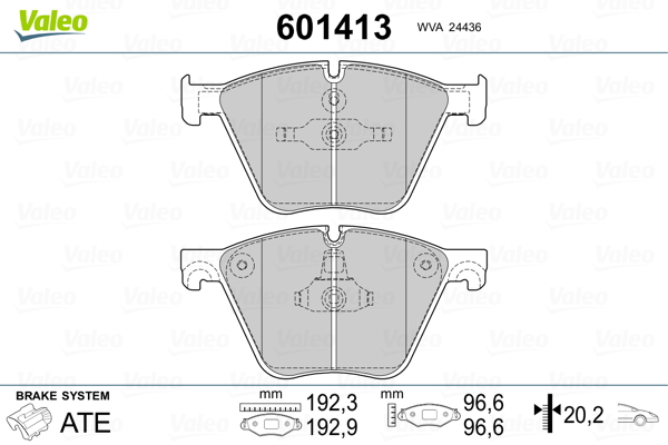 set placute frana,frana disc 601413 VALEO