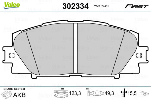 Set placute frana,frana disc 302334 VALEO