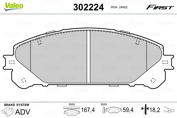 Set placute frana,frana disc 302224 VALEO