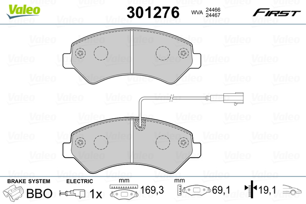 Set placute frana,frana disc 301276 VALEO