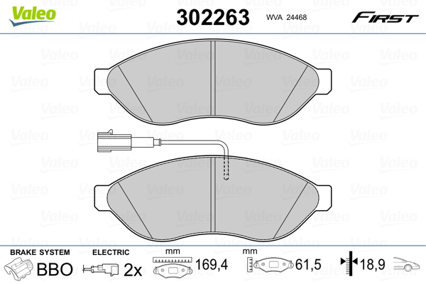 Set placute frana,frana disc 302263 VALEO