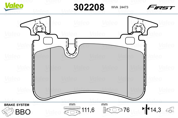 Set placute frana,frana disc 302208 VALEO