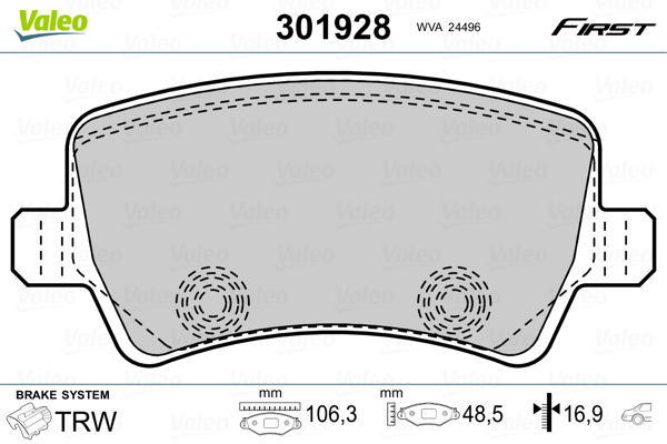 Set placute frana,frana disc 301928 VALEO